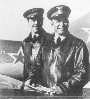 Capt. V. Lapshin (left) & Col. Yevgeny Pepelyayev (right)